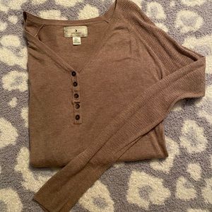 Ruby Moon Henley Taupe Sweater